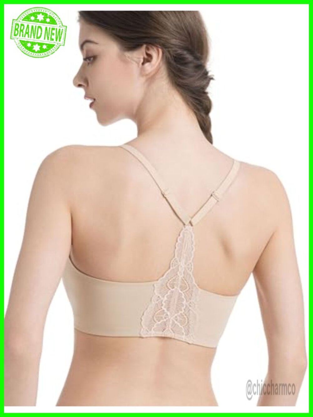 Wireless Seamless Racerback Bra with Removable Pads - Light Support